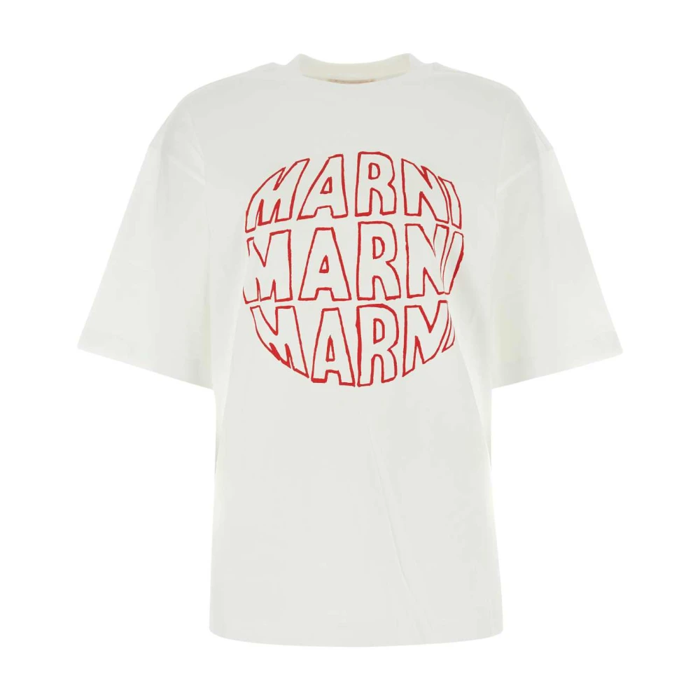 Marni Witte katoenen T-shirt White Dames