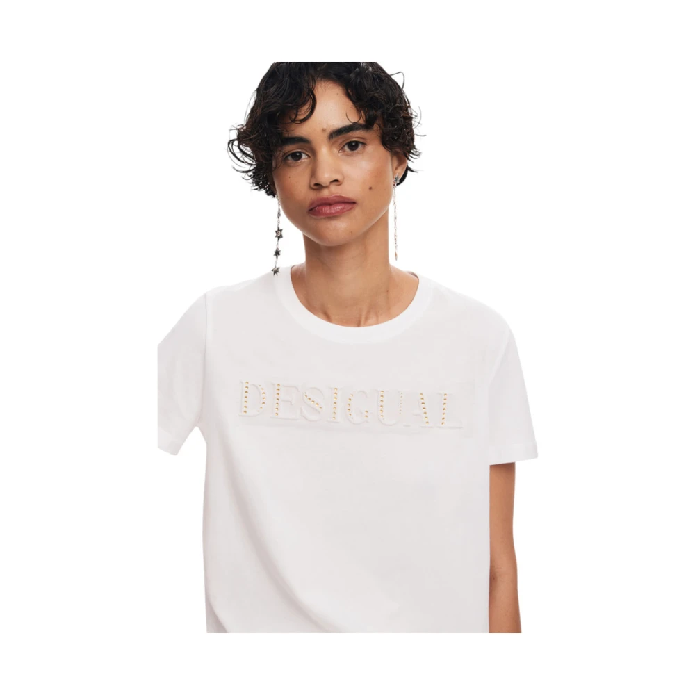 Desigual Korte Mouw T-shirt White Dames