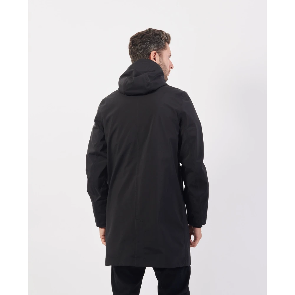 K-way Zwarte Lange Herenjas Slim Fit Black Heren