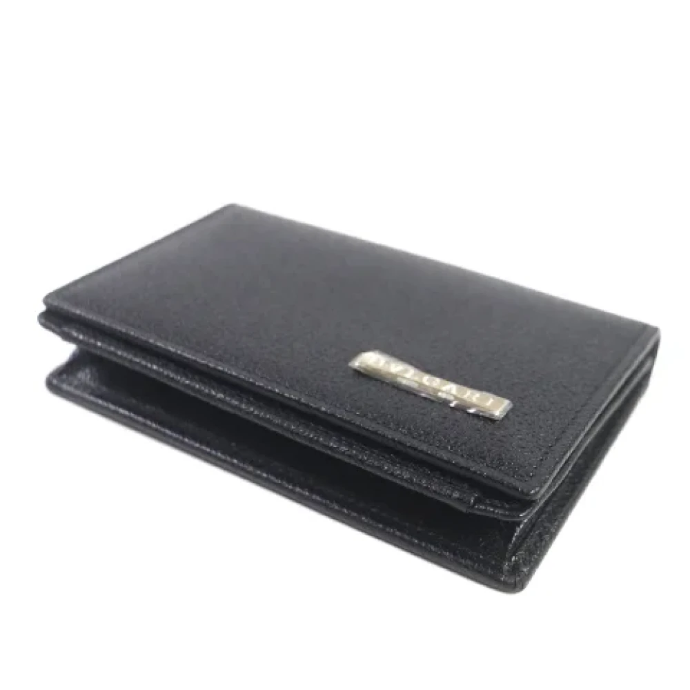 Bvlgari Vintage Pre-owned Leather wallets Black Heren