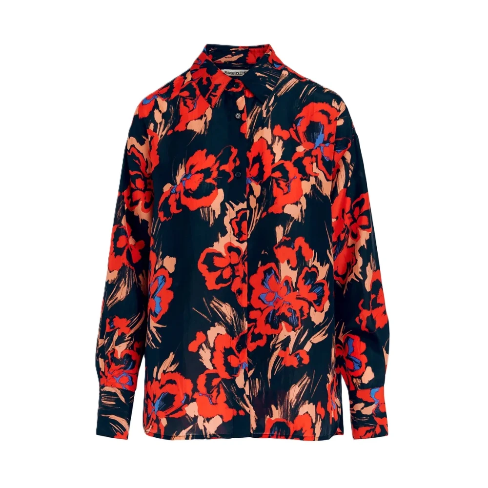 Essentiel Antwerp Zijden Oversized Blouse Red Dames