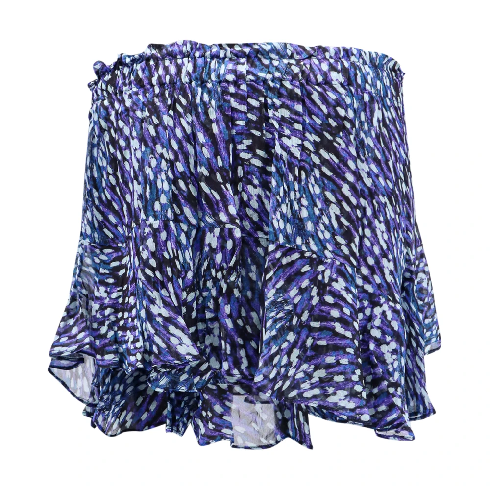 Isabel Marant Étoile Viscose Shorts met Multicolor Print Blue Dames