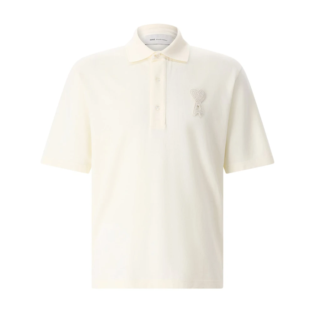 Ami Paris Men's White Polo Shirts