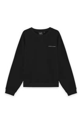 Script Heavyweight Loopback Sweatshirt med rund hals