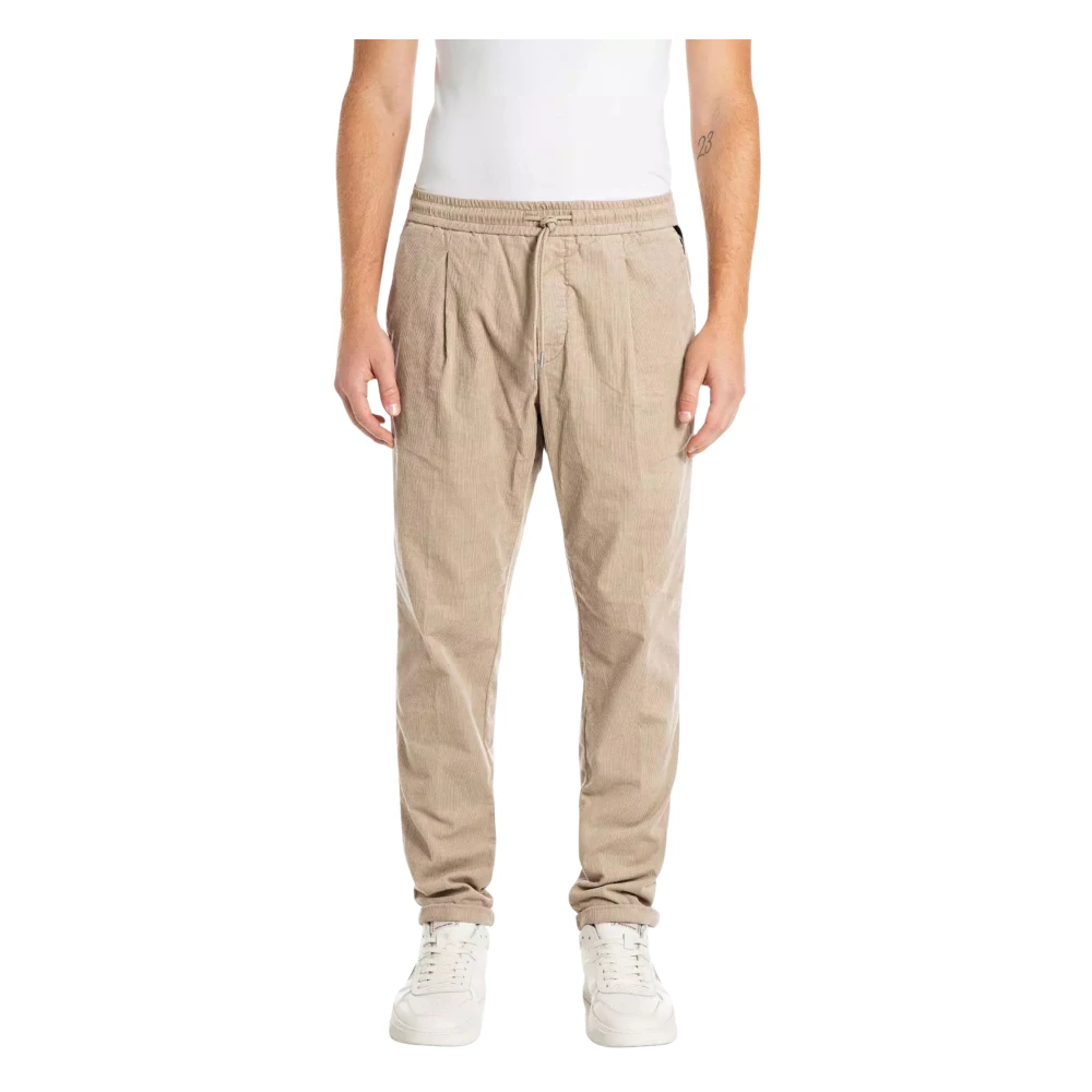 Replay Velvet Slim-fit Broek Beige Heren