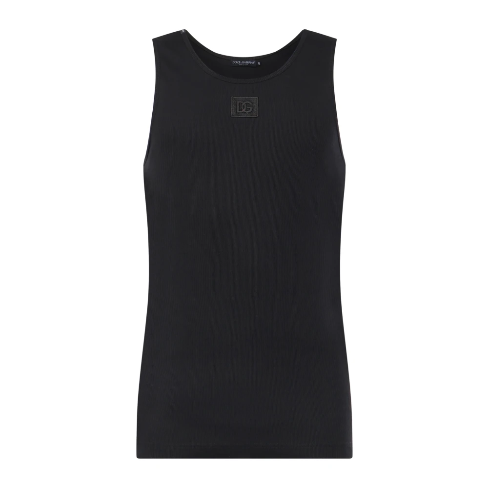 Dolce & Gabbana Herr Svart Toppar S, Sleeveless Top