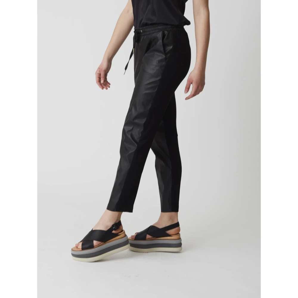 pinko Imitatieleren Broek Black Dames