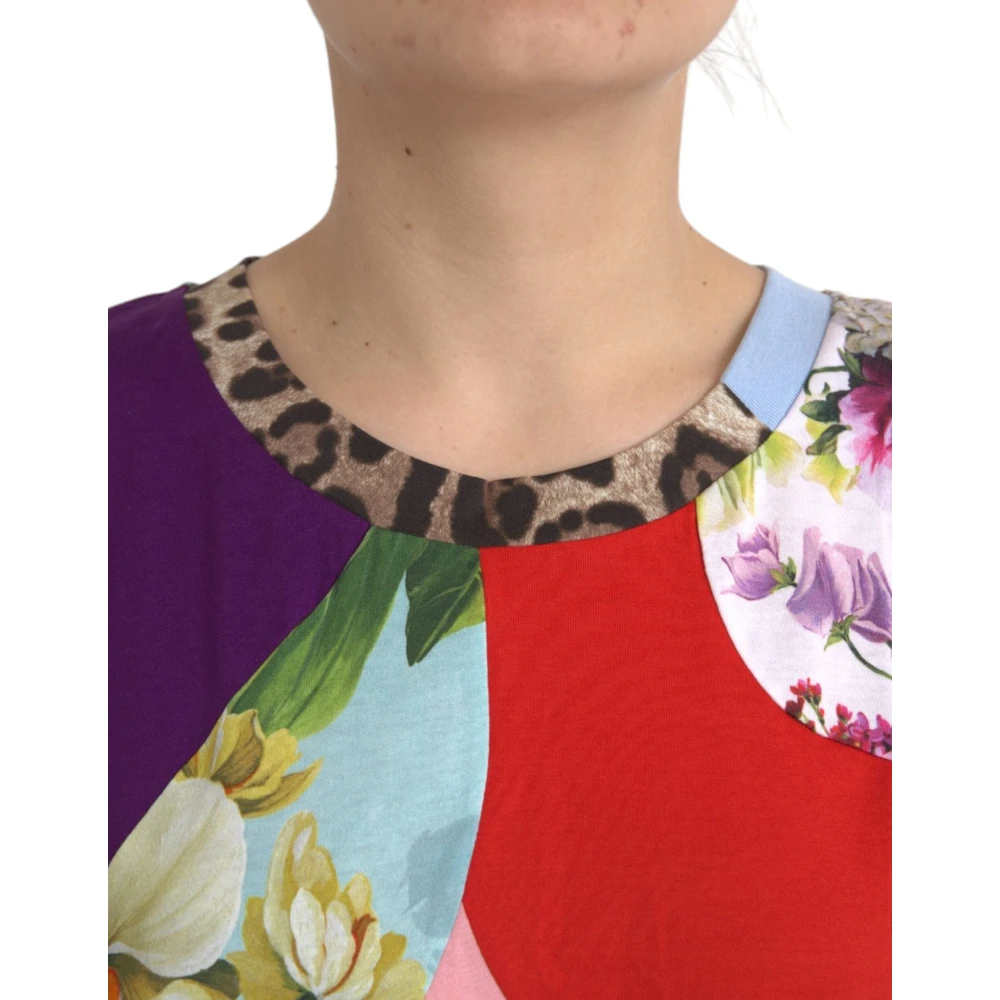 Dolce & Gabbana Patchwork Zijde Katoen Blouse Top Multicolor Dames
