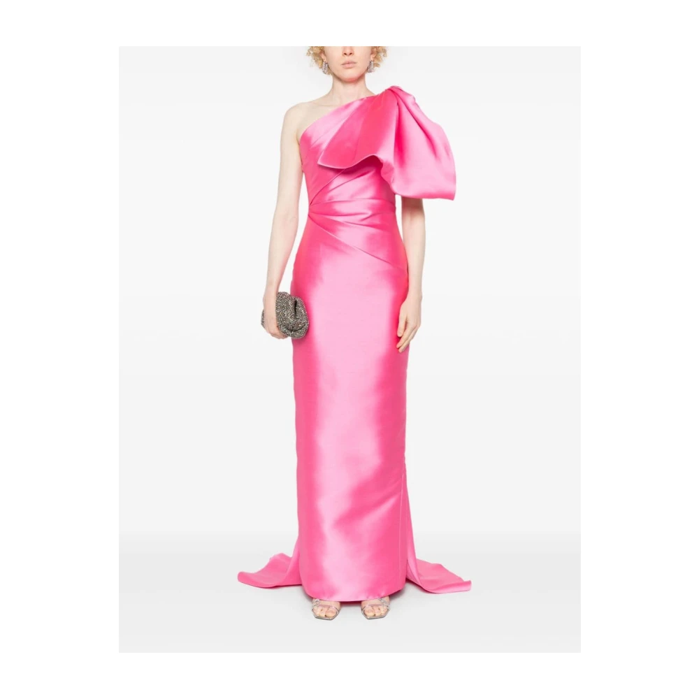 Solace London Roze Asymmetrische Boogjurk Pink Dames