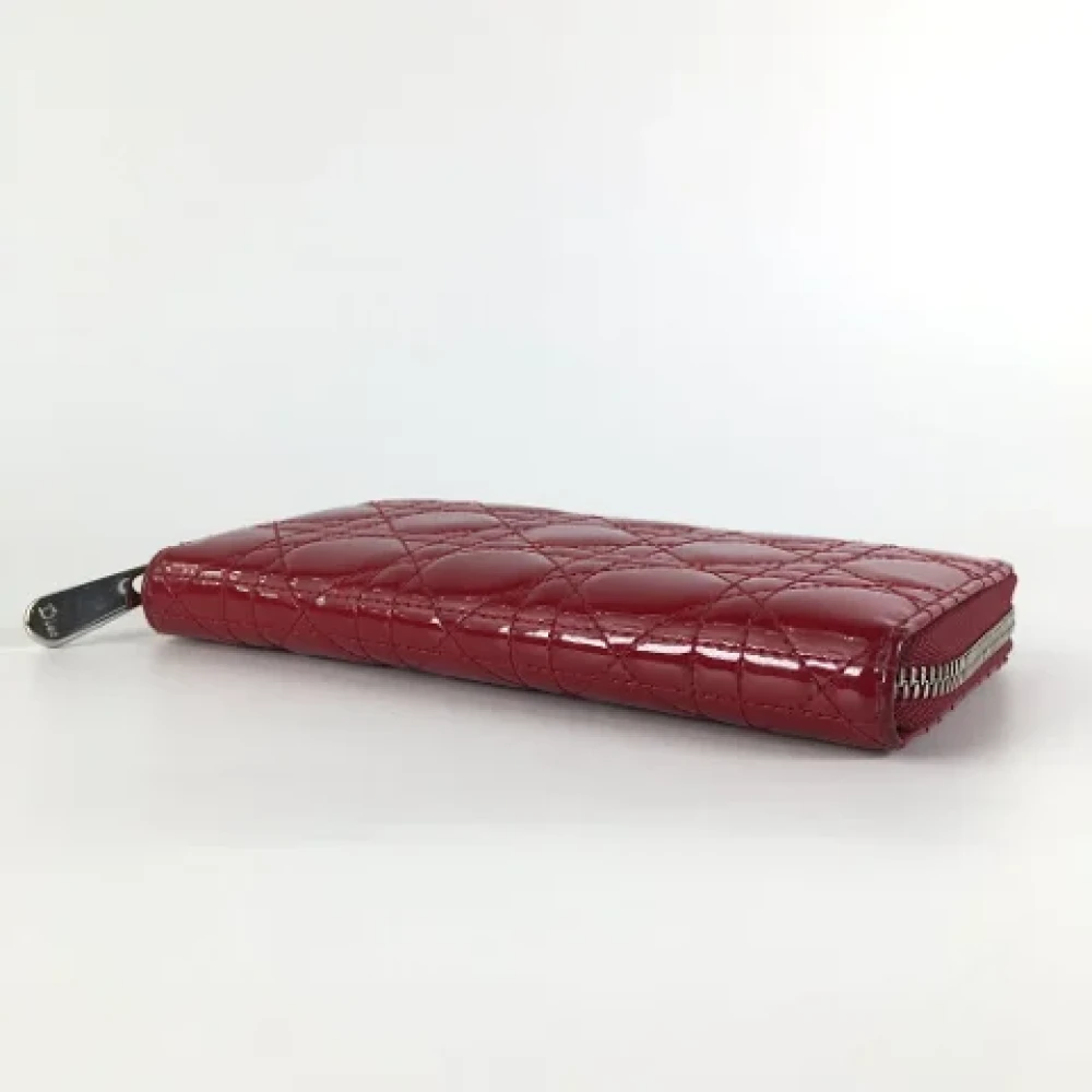 Dior Vintage Pre-owned Leather wallets Red Dames