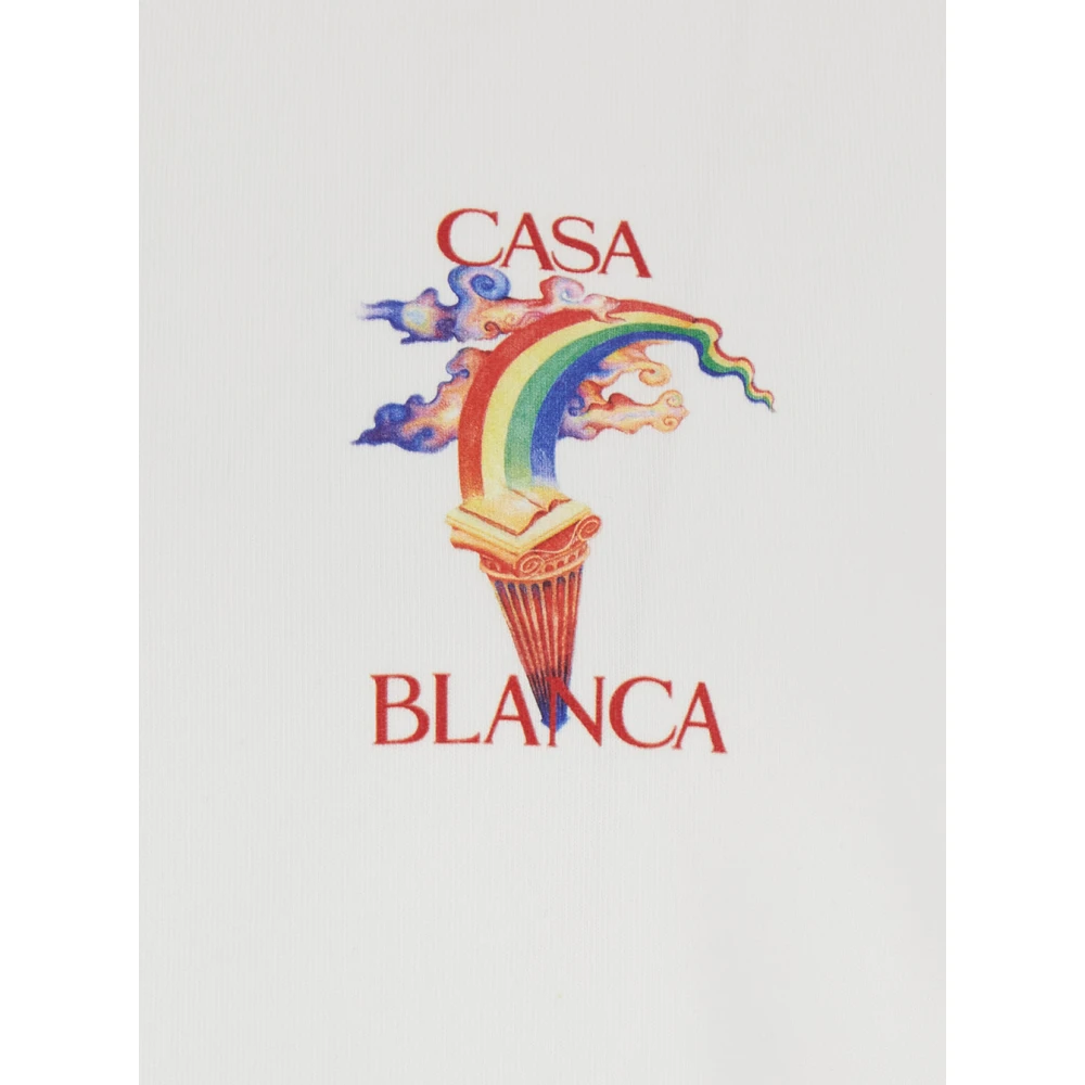 Casablanca Logo Detail Wit T-shirt en Polo White Heren