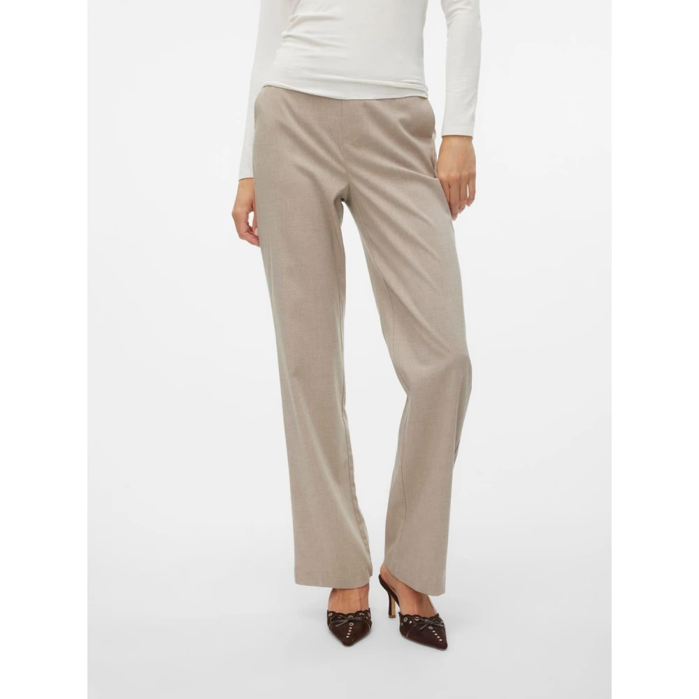 Vero Moda Tijdloze Straight Tailor Pant Beige Dames