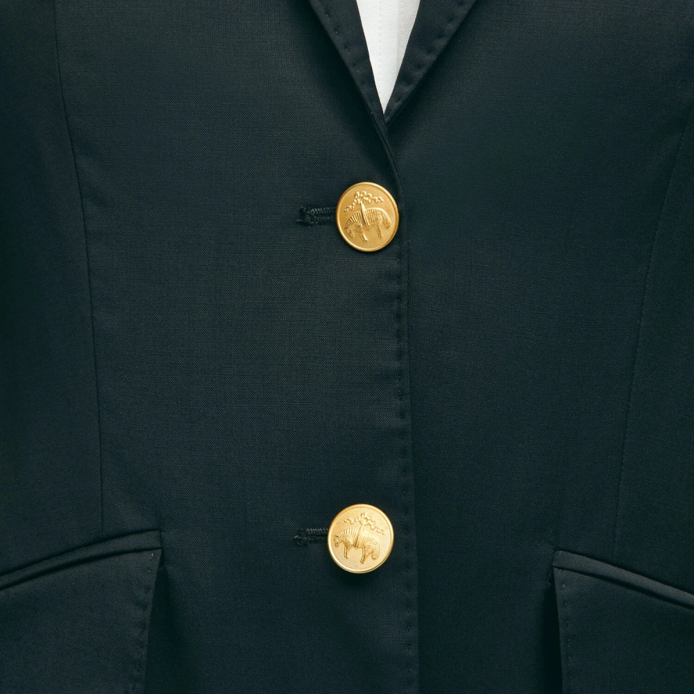 Brooks Brothers Wollen blazer met gouden shank-knopen Blue Dames