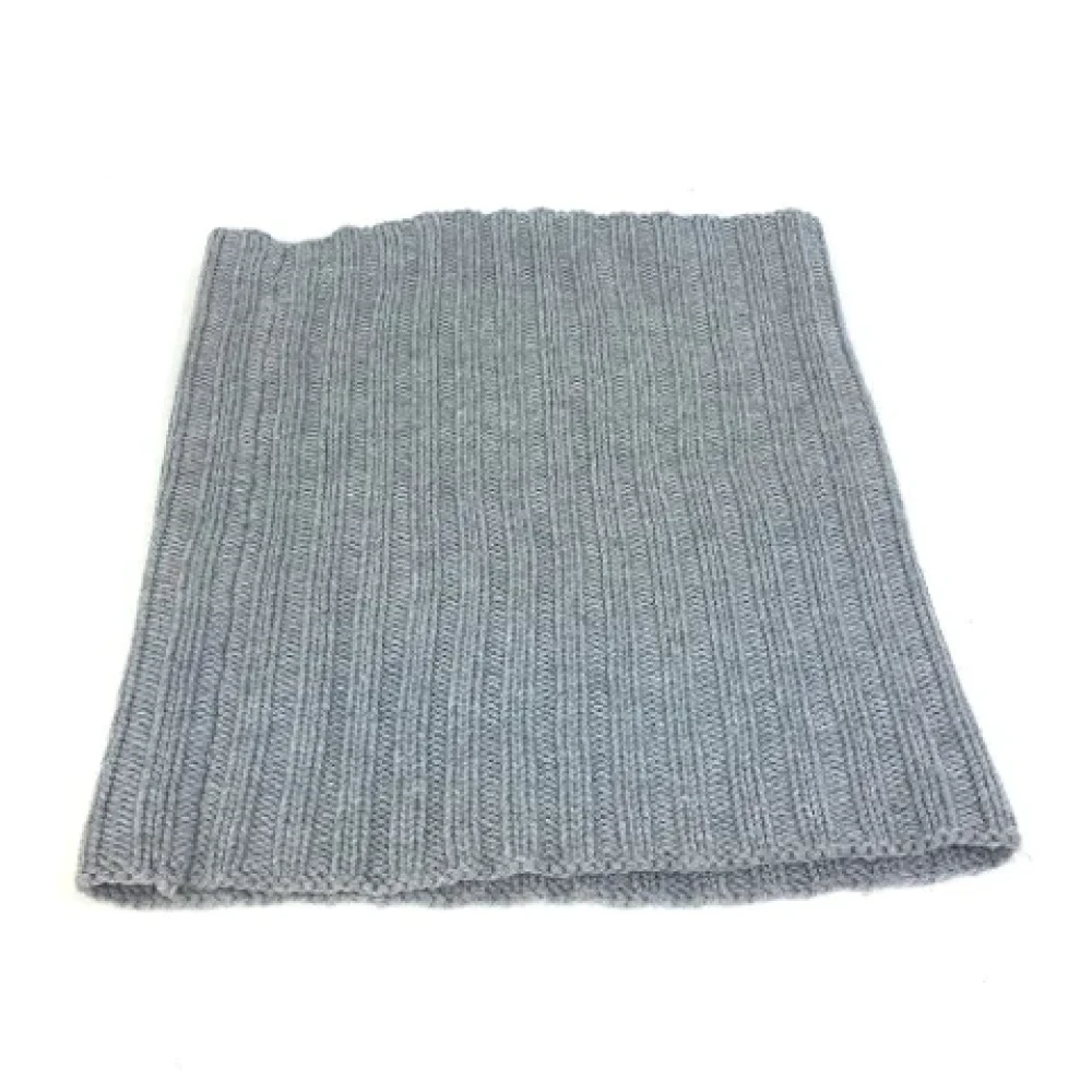 Dior Vintage Pre-owned Wool scarves Gray Dames