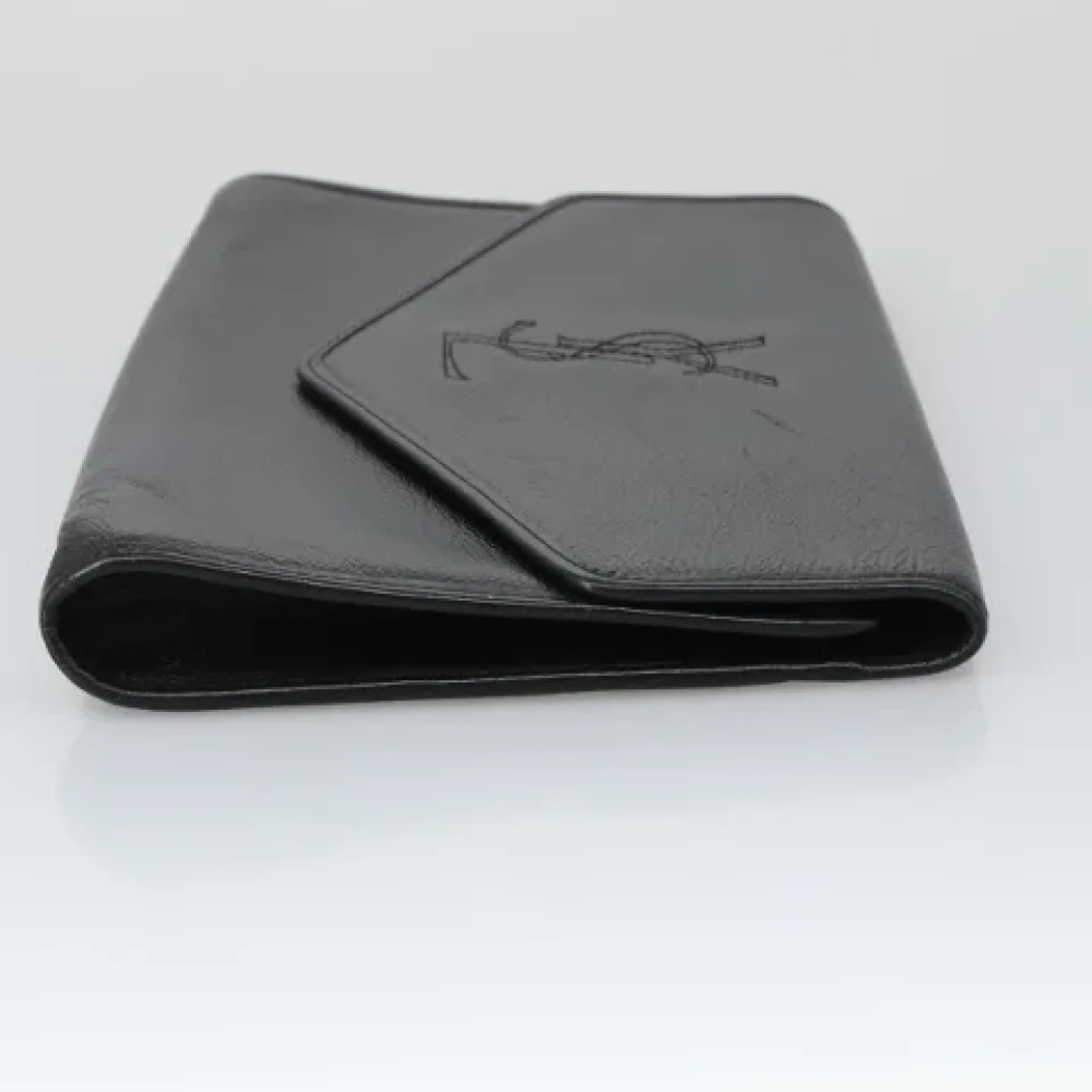Saint Laurent Vintage Pre-owned Leather clutches Black Dames