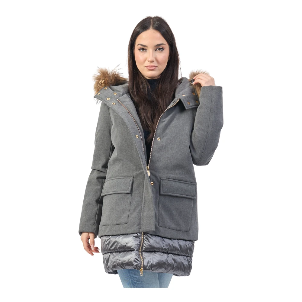 YES ZEE Antraciet capuchonbontjas met nyloninzetten Gray Dames
