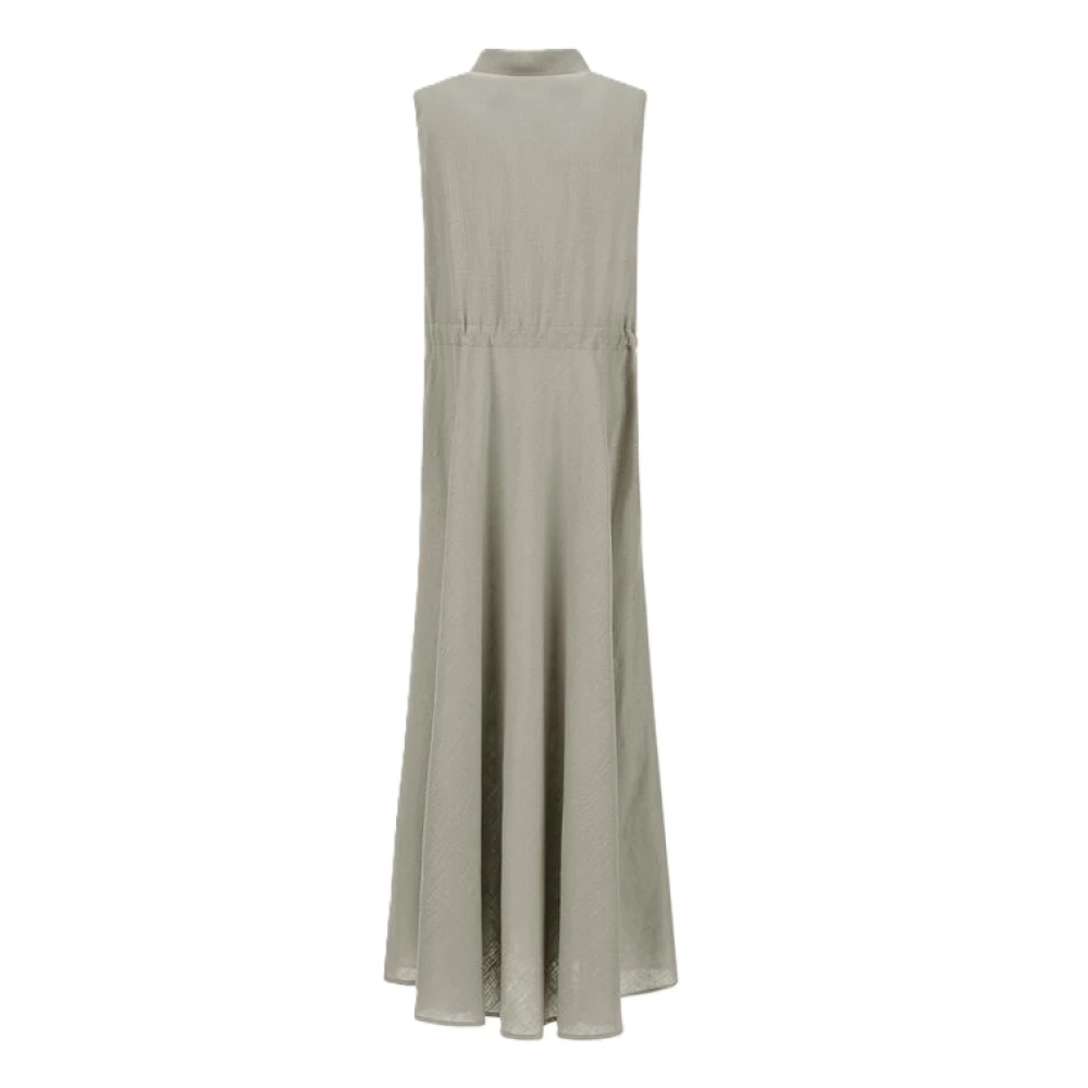 Herno Geweven jurk met hemdkraag Gray Dames