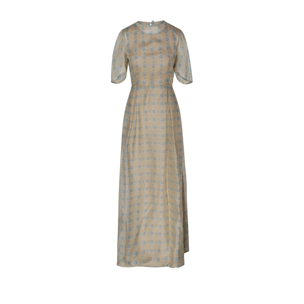 Crida Milano Witte Hemel Lange Jurk Beige Dames