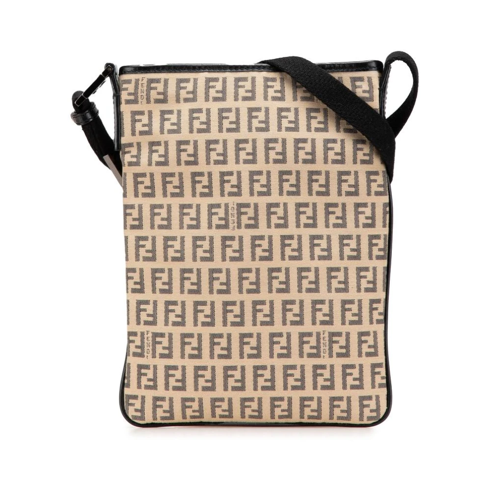 Fendi Vintage Women's Beige Pre-Owned Ff Logo Crossbody Bag