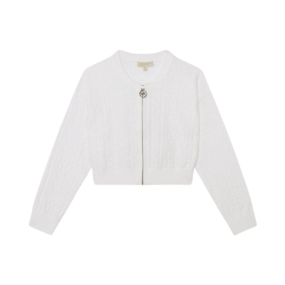 Michael Kors Logo Stitch Cardigan med dragkedja White, Flicka