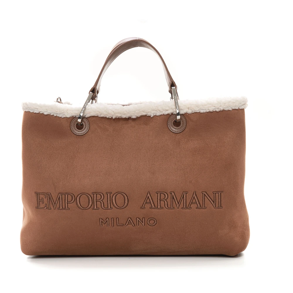 Emporio Armani Stijlvolle Shopper met Afneembare Clutch Brown Dames