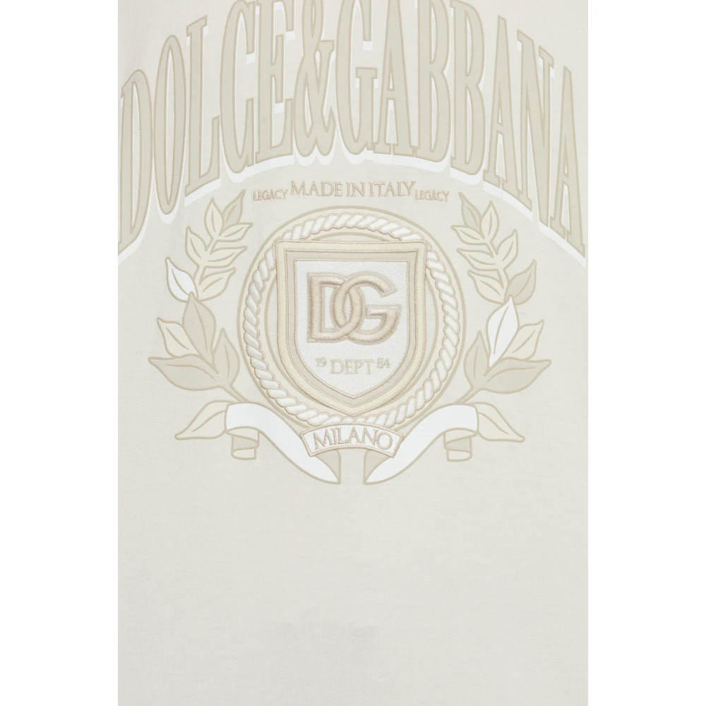 Dolce & Gabbana T-shirt met logo Beige Heren