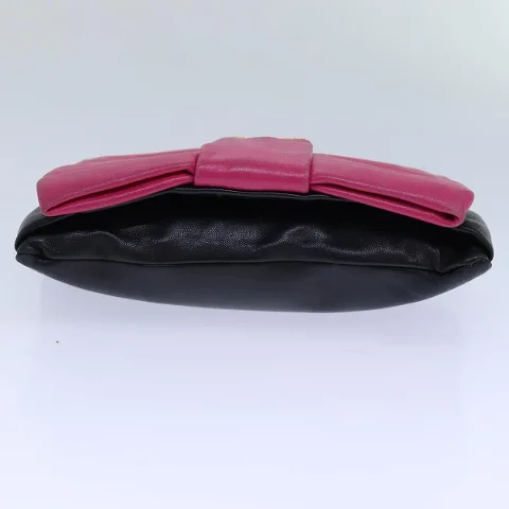 Prada Vintage Pre-owned Leather pouches Black Dames