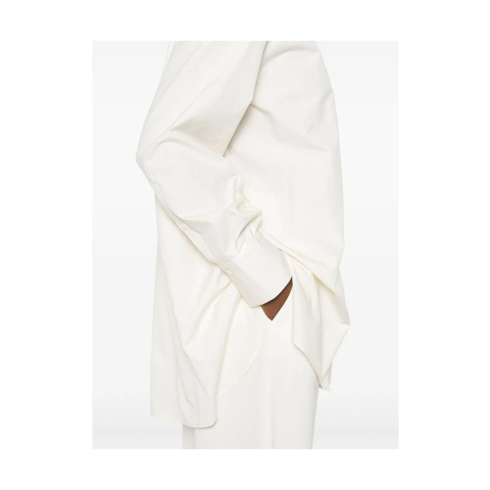 Mark Kenly Domino Tan Witte Button-Up Shirt met Box-Pleat Detail White Dames