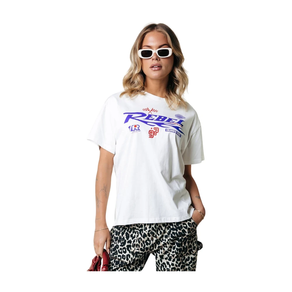Colourful Rebel Racing Loosefit Tee White Dames