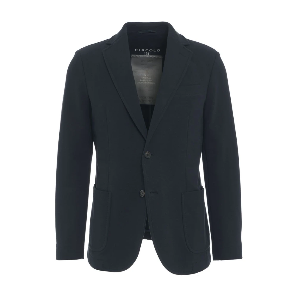 Circolo 1901 Blauwe Single-Breasted Blazer Moderne Pasvorm Blue Heren