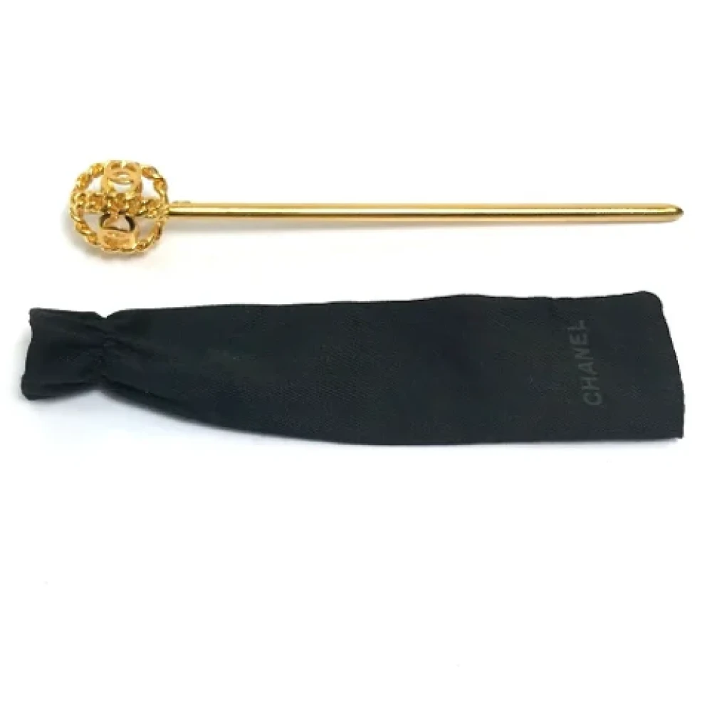 Chanel Vintage Pre-owned Fabric hair-accessories Yellow Dames