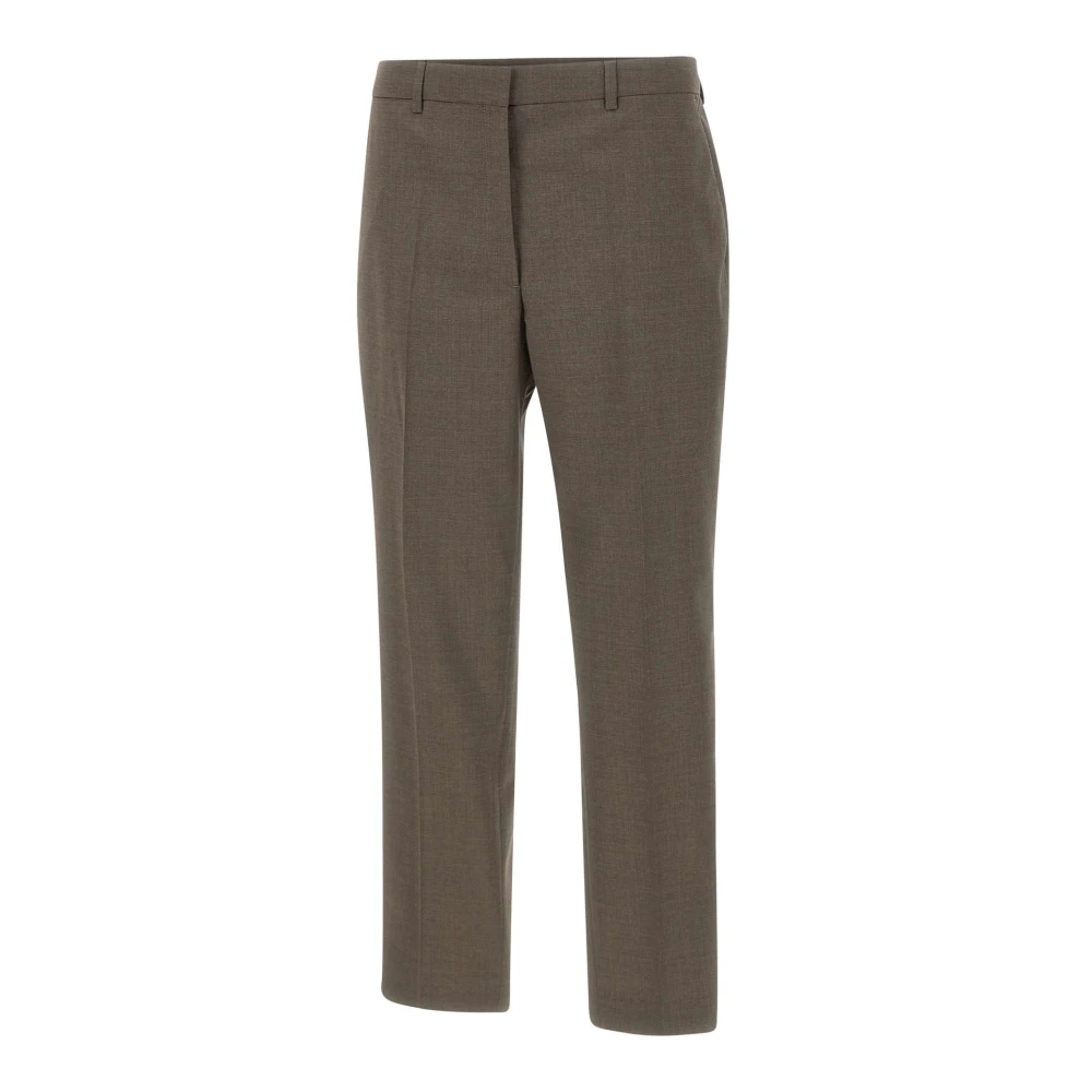Filippa K Women's Brown Emma Cropped Cool Wool Trousers