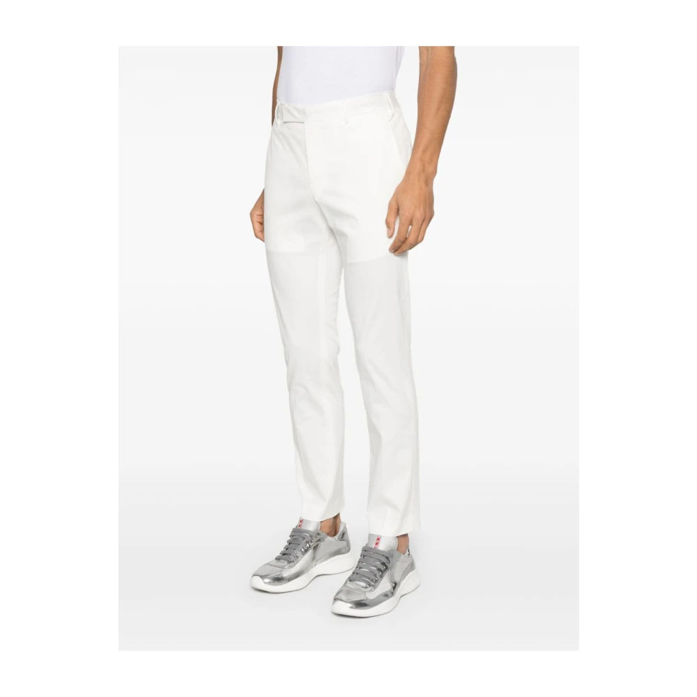 PT Torino Witte Broek met Verborgen Sluiting White Heren