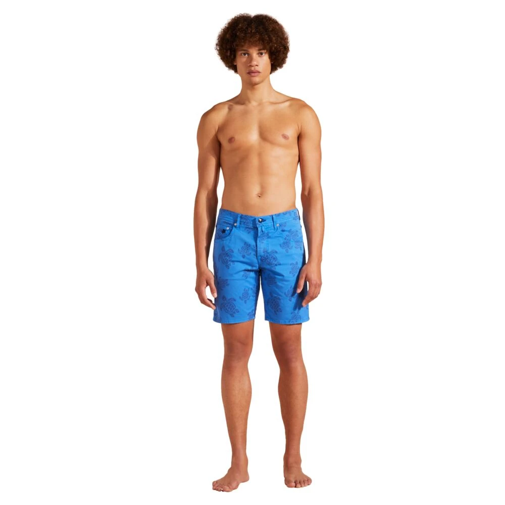 Vilebrequin Heren Bermuda Shorts met Schildpad Print Blue Heren