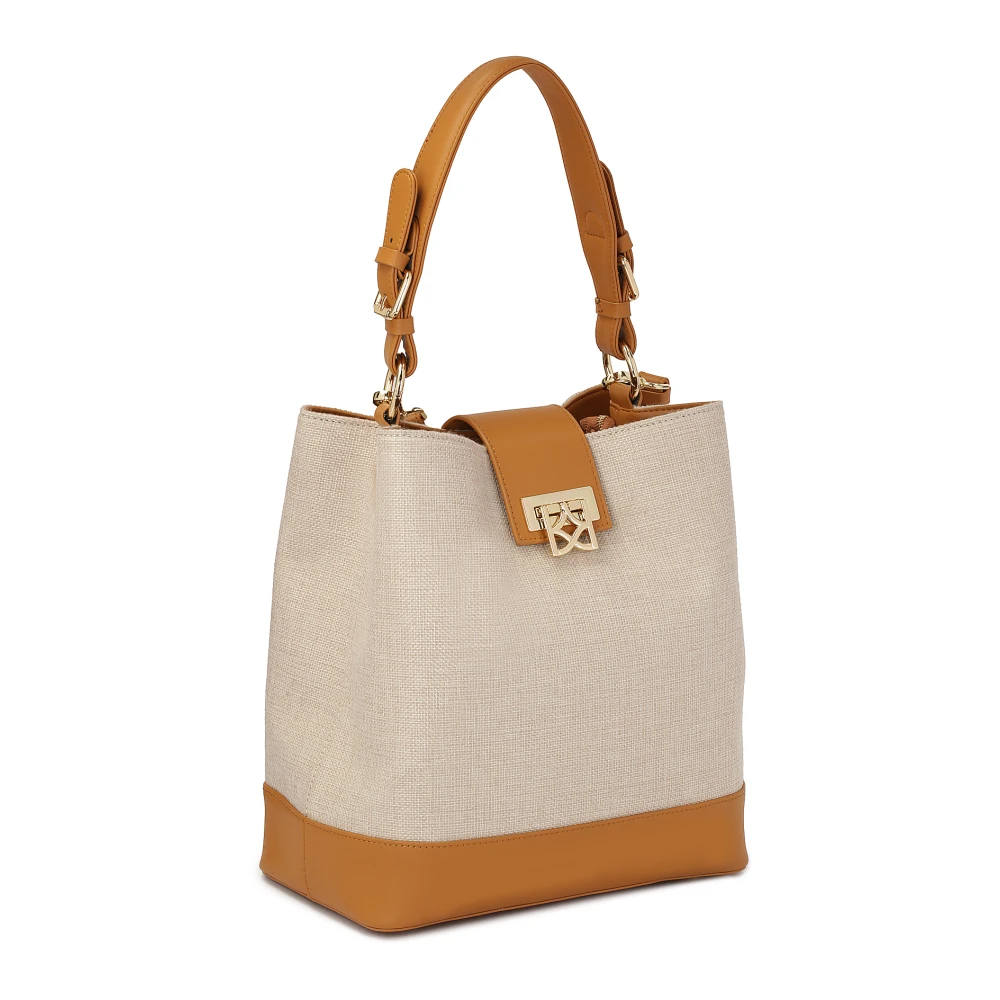 Kazar Unieke stof- en leren handtas Beige Dames
