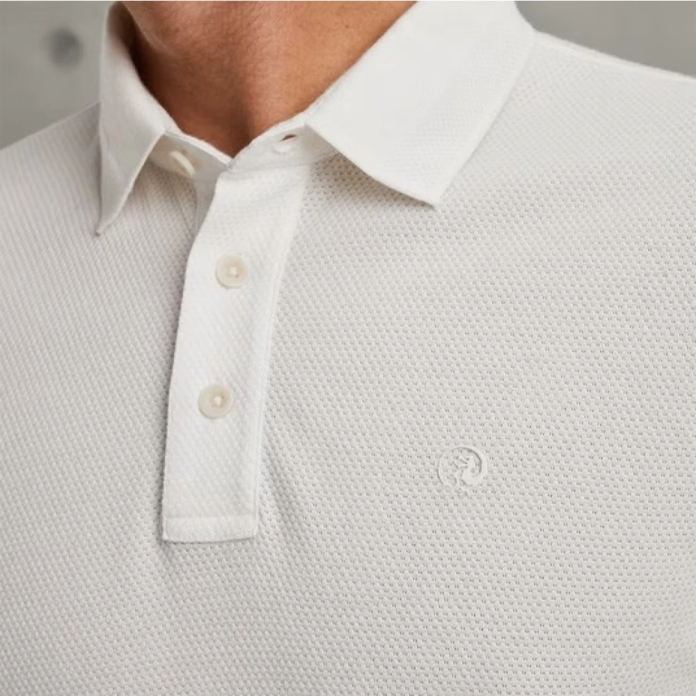 Cast Iron Gestructureerd Jersey Polo Shirt White Heren