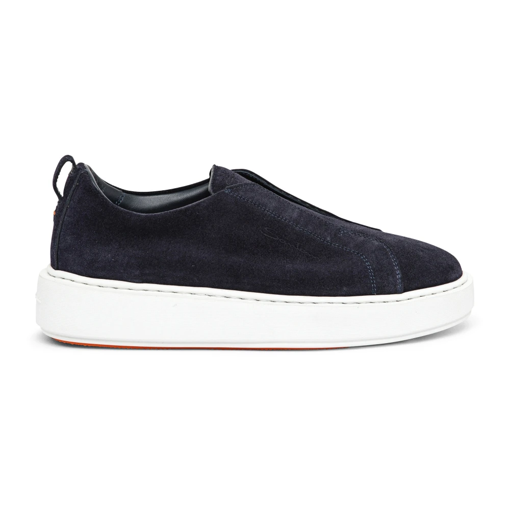Santoni Suede Slip-on Sneaker Dames Schoenen Blauw