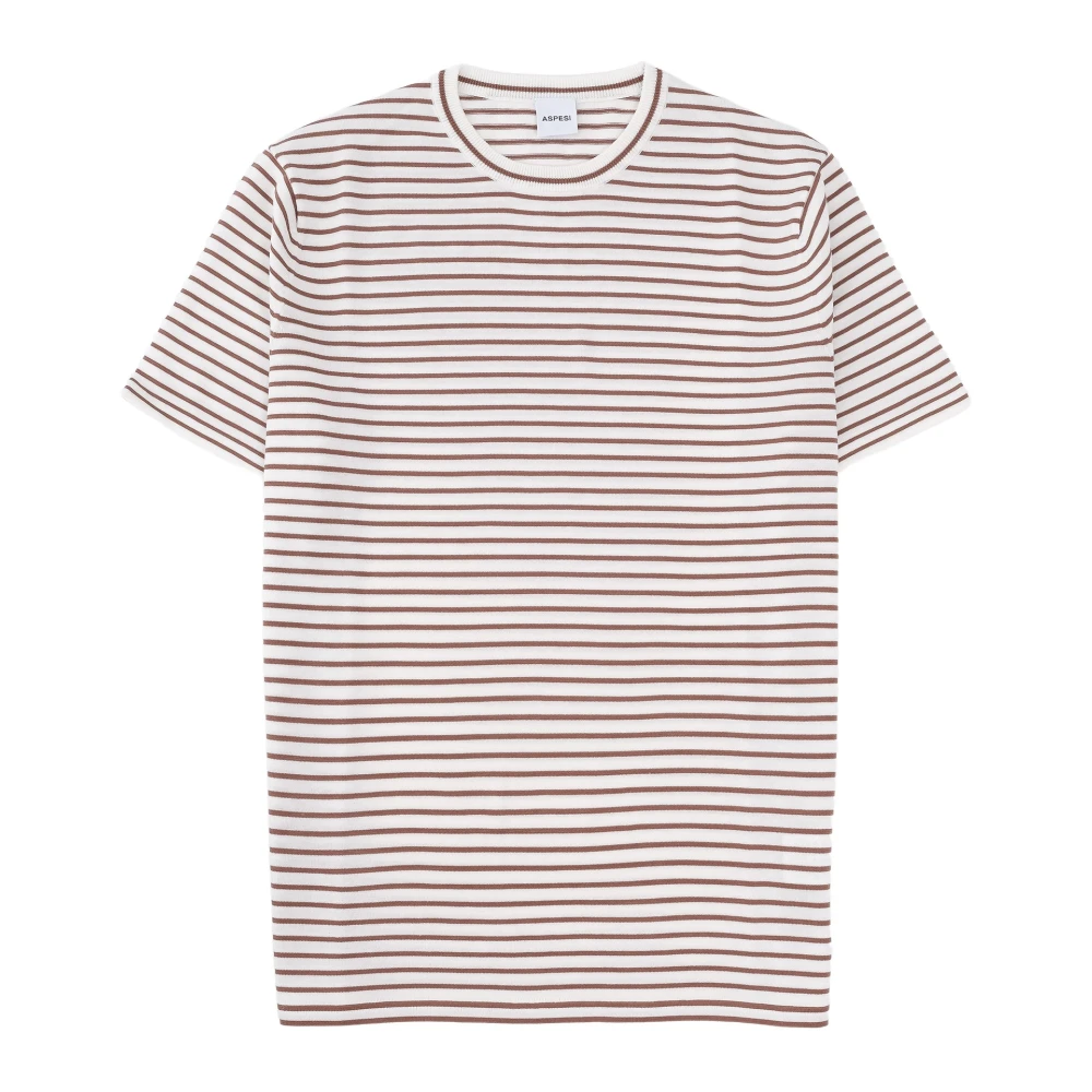 Aspesi Gestreept gebreid T-shirt Red Heren