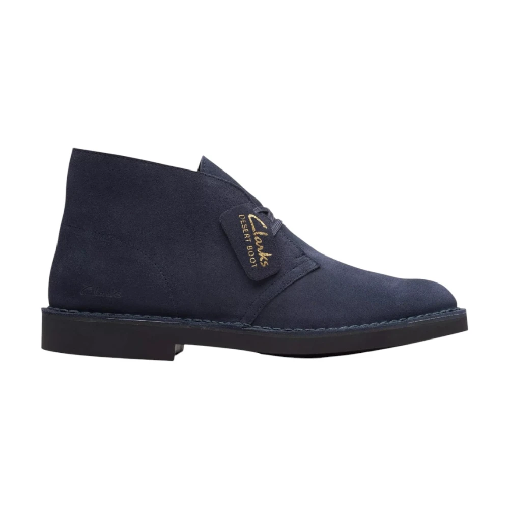 Clarks Men's Blue Lace-Up Boots,, Suede Shoes Elegant Comfortable Style Size 11 Uk