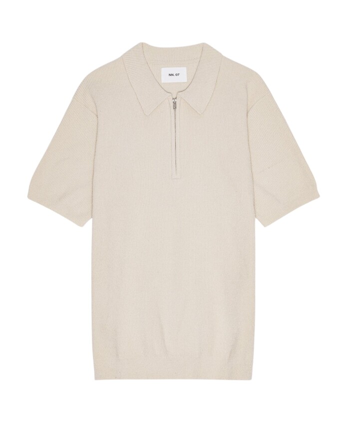ritssluiting-polo-ecru