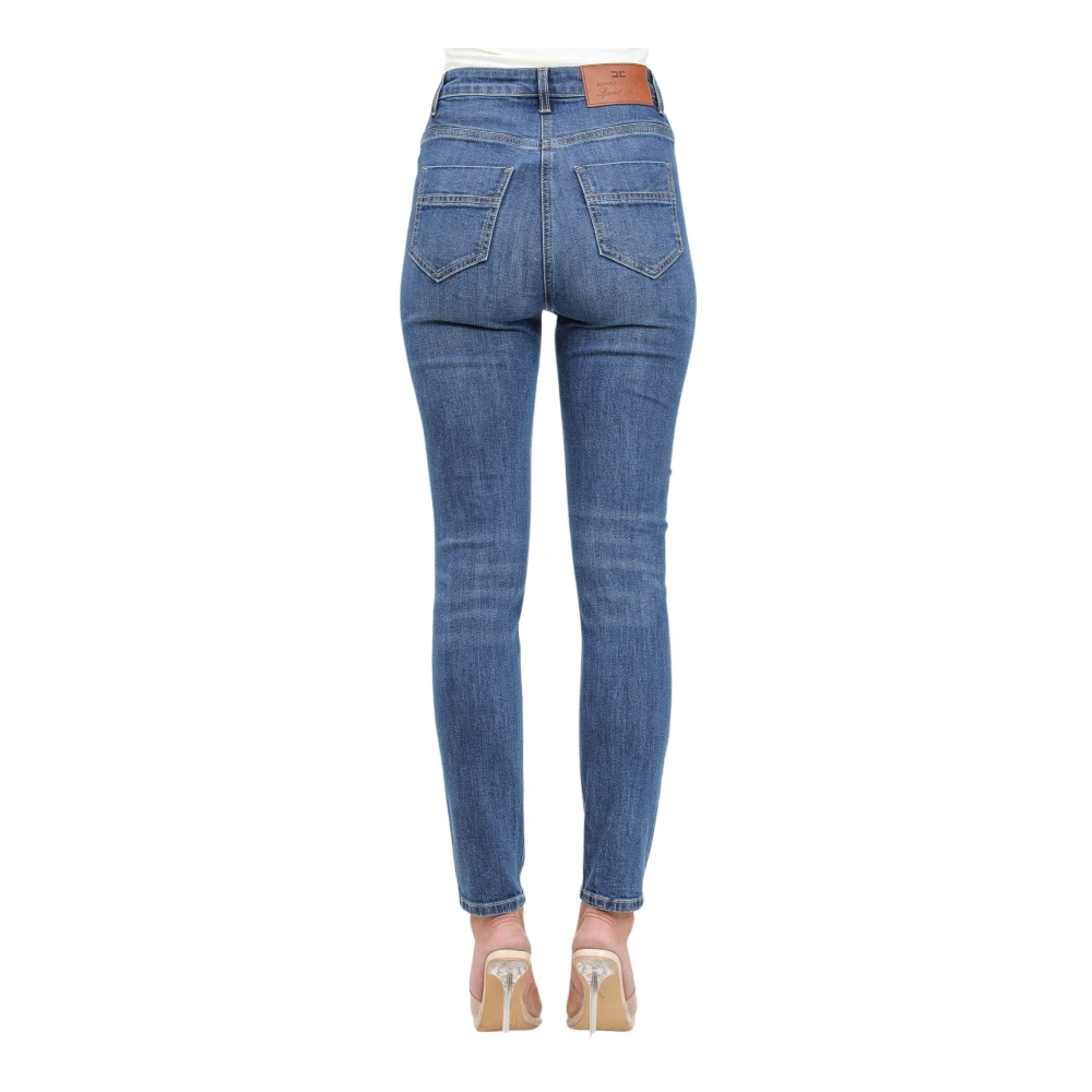Elisabetta Franchi Skinny Denim Jeans Enkel Lengte Blue Dames