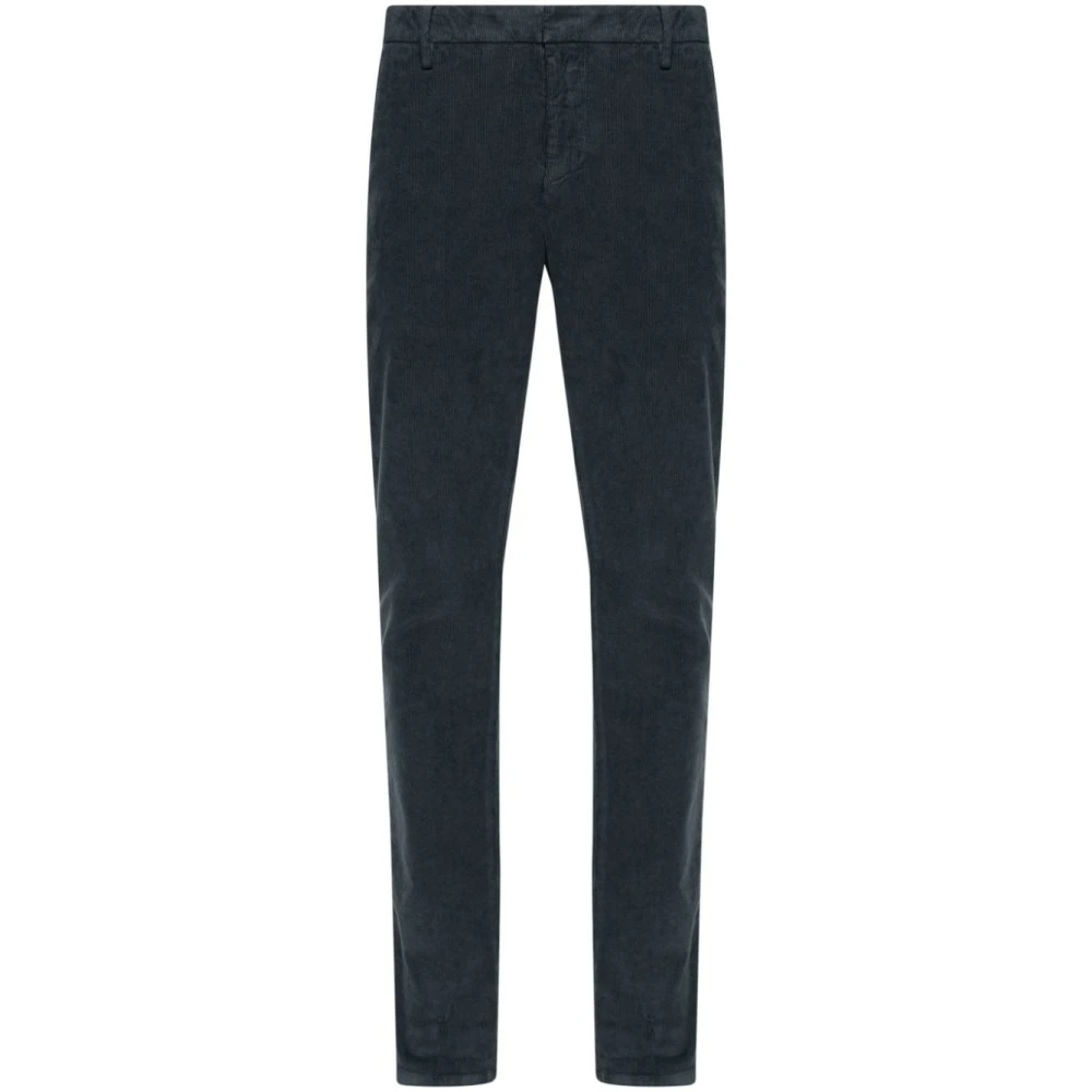 Dondup Grijze Corduroy Broek Taps Toelopende Pijp Gray Heren