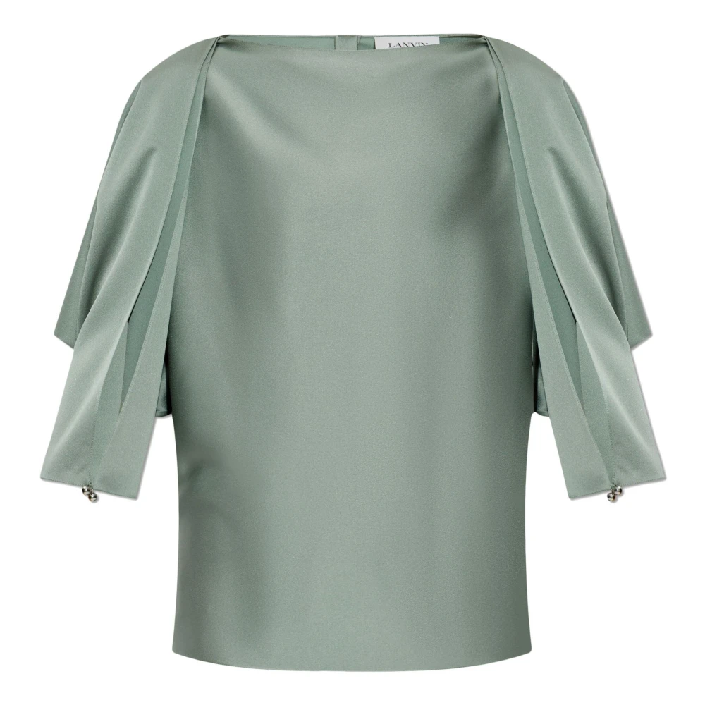 Lanvin Open-Sleeve Modetop Green Dames