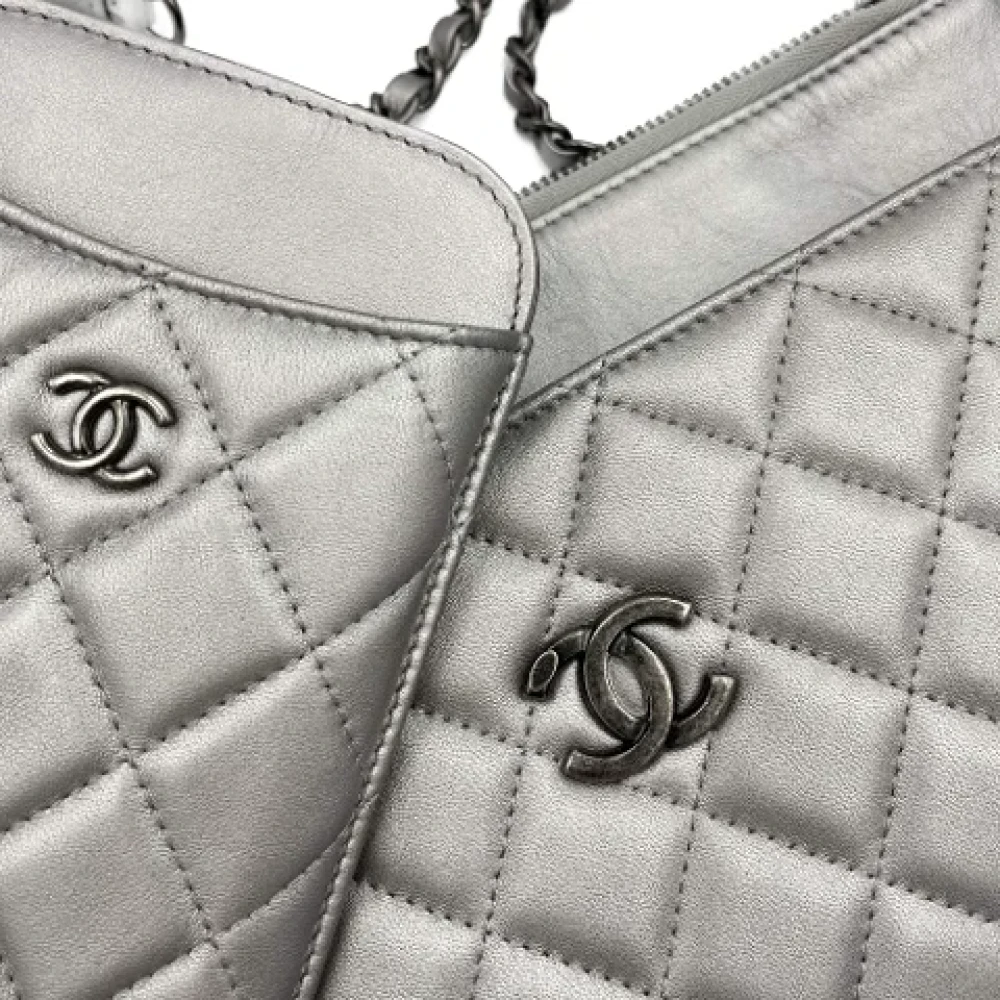 Chanel Vintage Pre-owned Leather chanel-bags Gray Dames