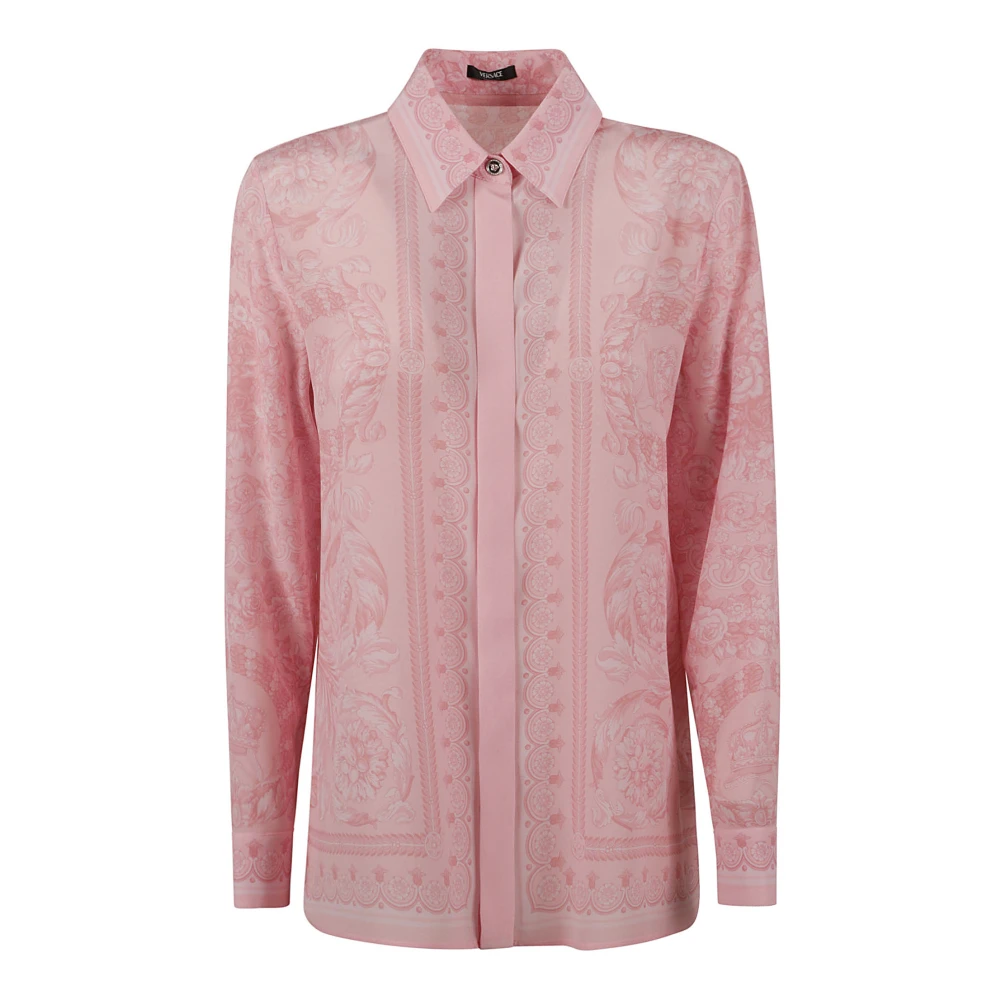 Versace Barok Print Formele Overhemden Pink Dames