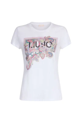 T-shirt med blommigt tryck