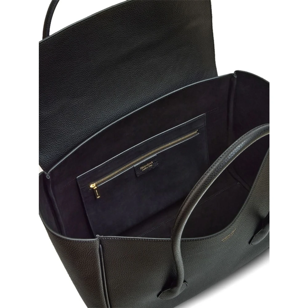 Salvatore Ferragamo Zwarte Tote Tas met Logo Plaque Black Dames