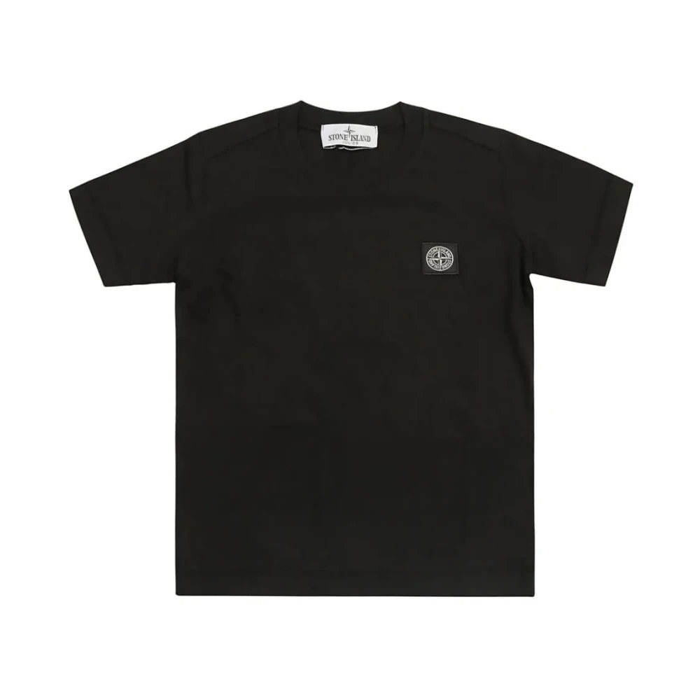 Stone Island Unisex Black Compass-Patch T-Shirt