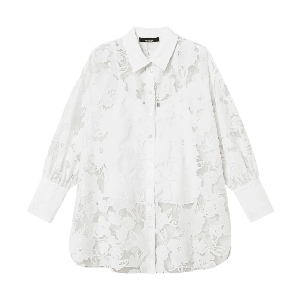 Twinset Witte Bloemenoverhemd Met Knopen White Dames