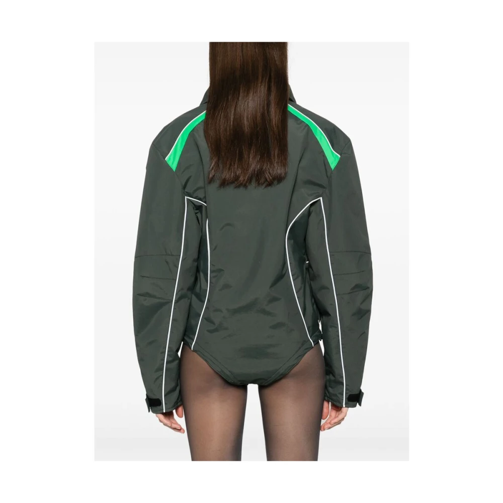 Coperni Groene Color-Block Bodysuit met Reflecterende Details Green Dames